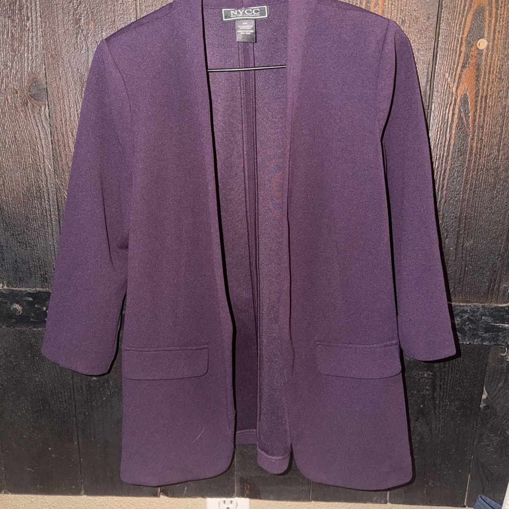 nycc new york clothing co Open Front Blazer Jacket Purple Size Petite Small K